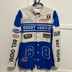Blue and off white Varsity Jacket